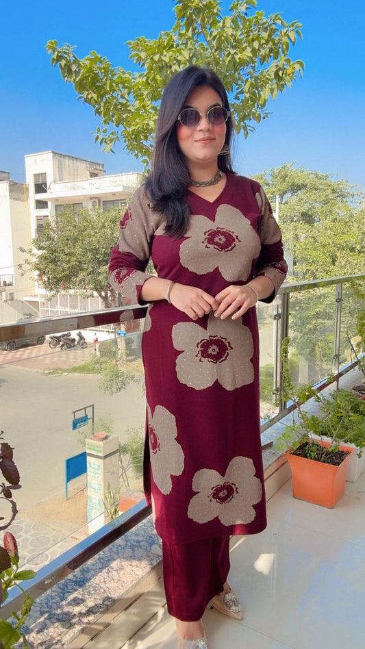 Chic Winter Floral Co-ord Set