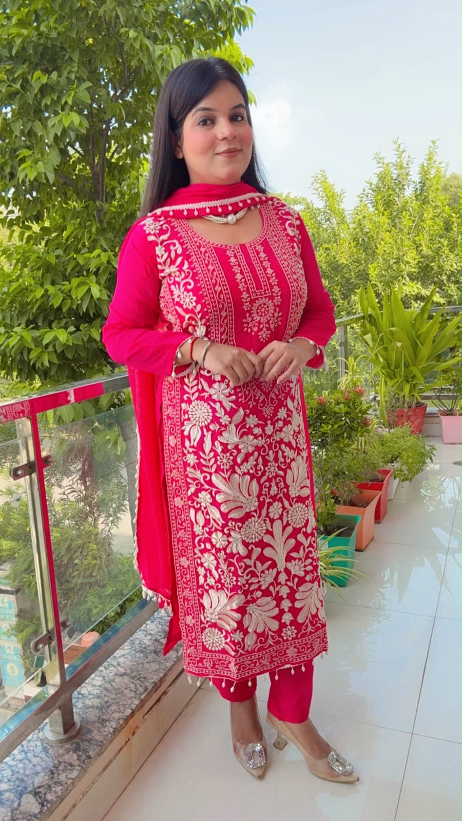 Pink Upada Crepe suit