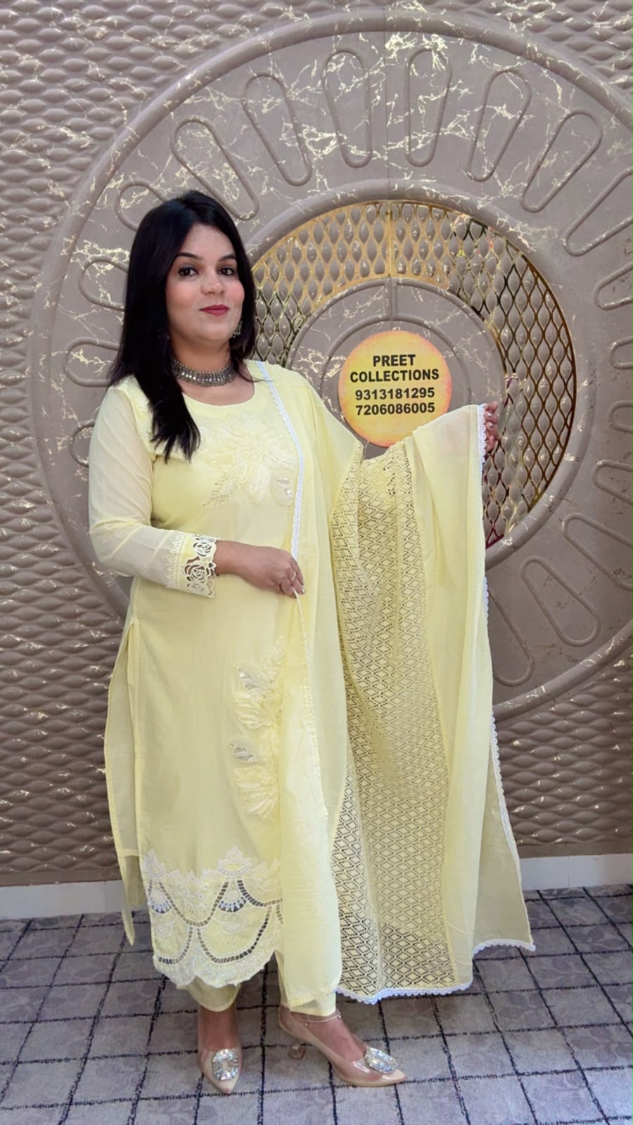 Yellow Cotton Silk Suit