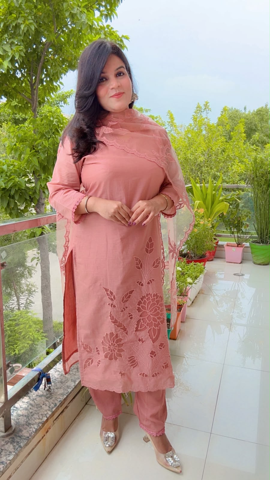 Peach cotton suit