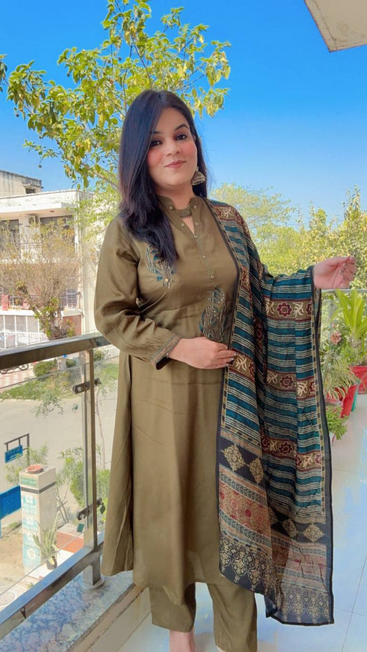 A-line Muslin Kurta Set