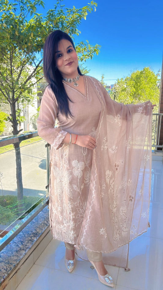 IVORY LINEN SILK SUIT