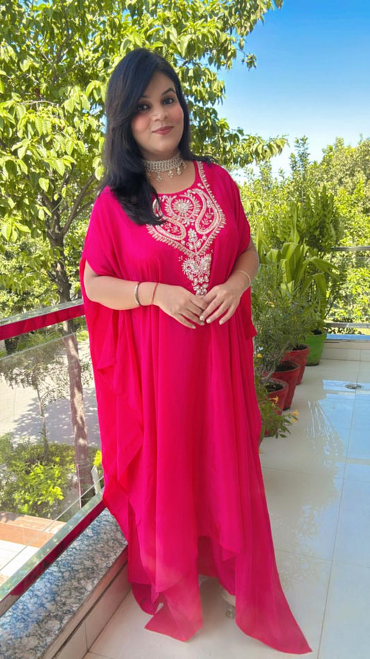 pink kaftan suit