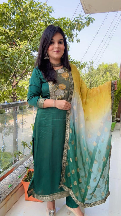 green stylish suit for office or festive