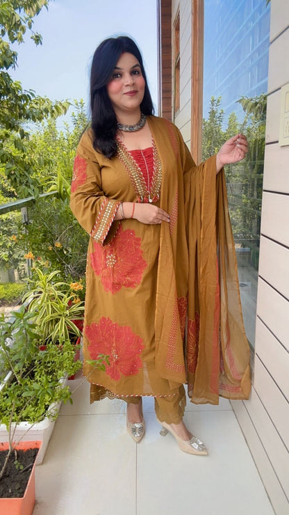 Rust Colored Anarkali Suit,