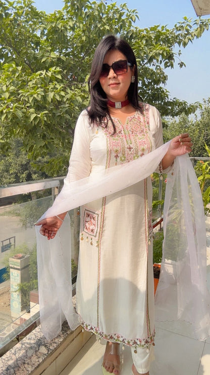 White Straight-Cut KURTA