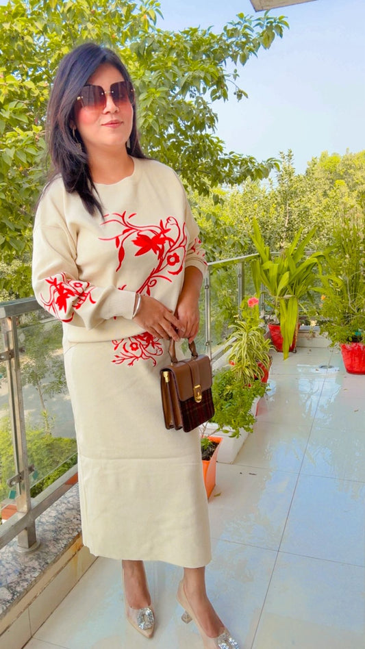 white skirt cord-set