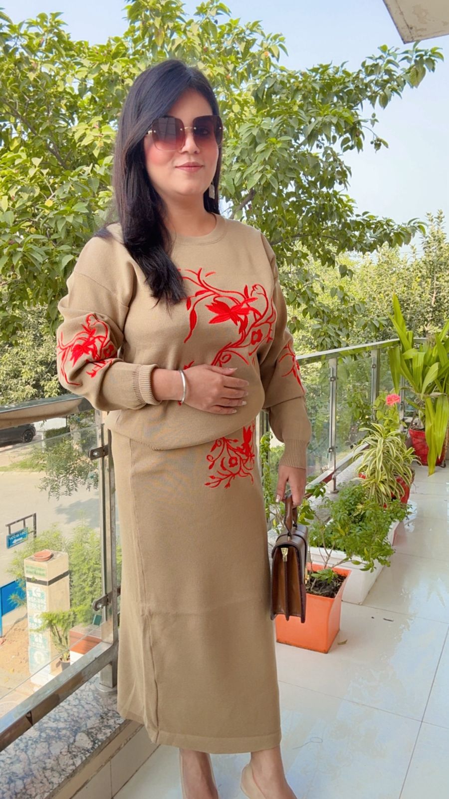 CREAM SKIRT CORD-SETS