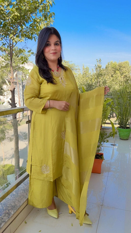 YELLOW PLAZZO SUIT