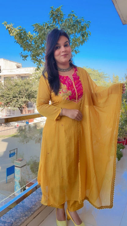 mustard suit