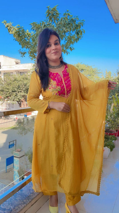 mustard suit
