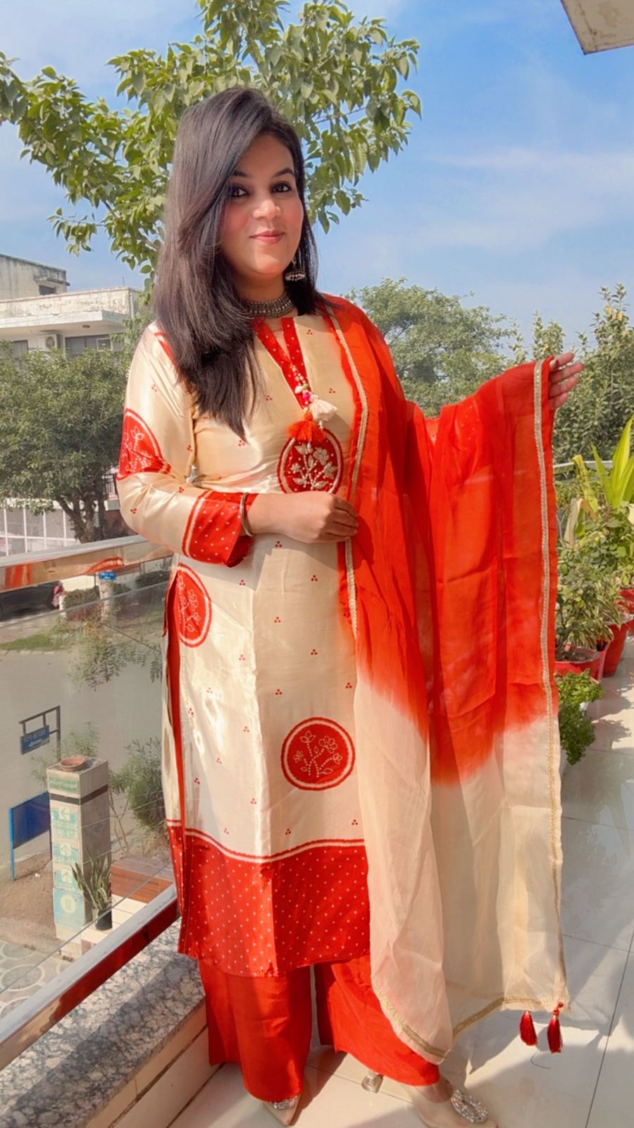 Premium Chanderi blend for a royal sheen.