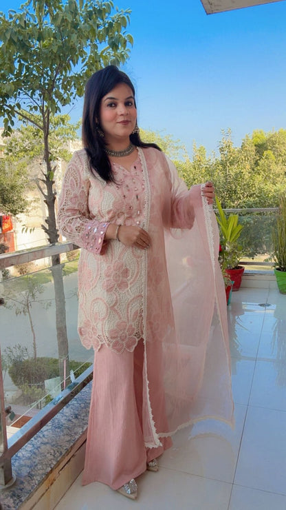 PINK SHRARA SUIT