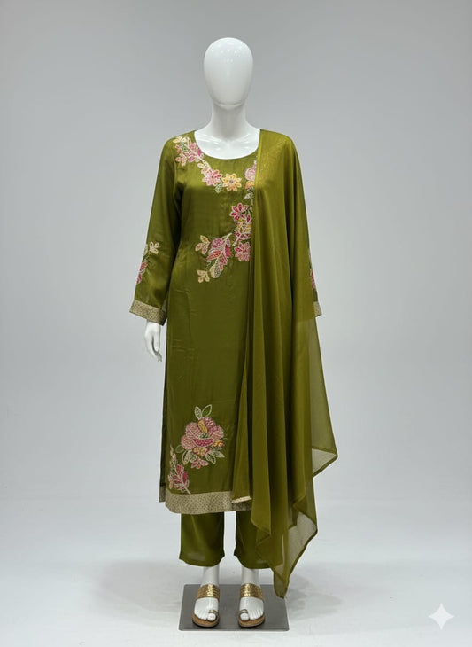BANRASI SILK SUIT GREEN