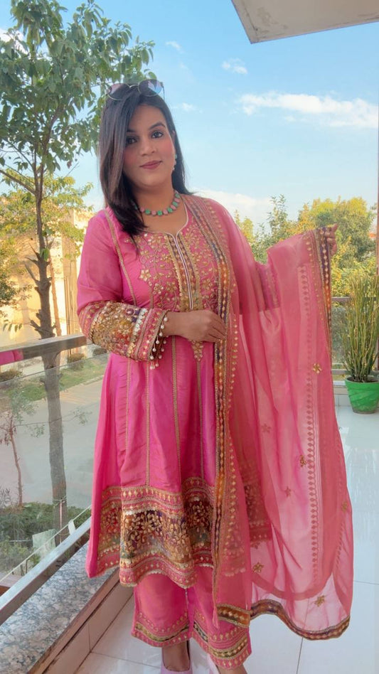 BLUSH PINK ANARKALI SUIT