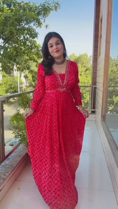 red anarkali