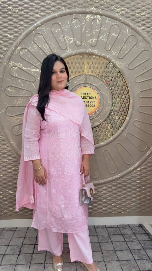 Pretty Pink Cotton Map Suit