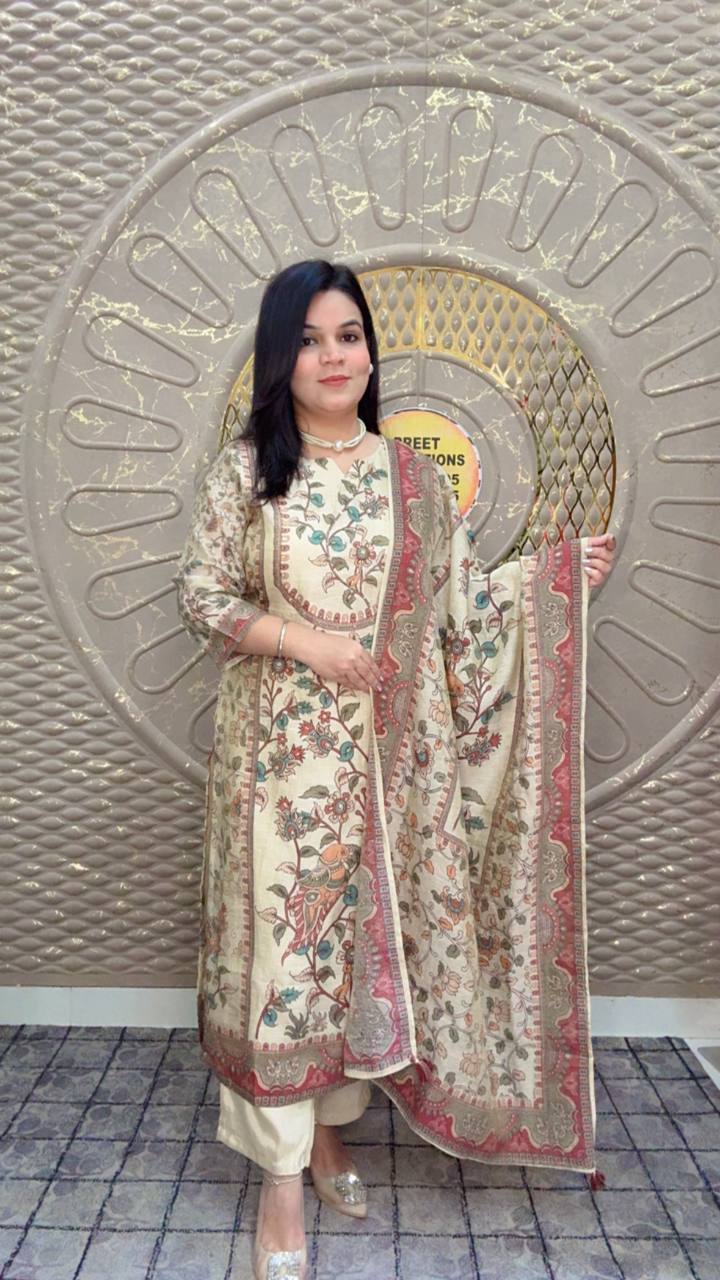 Chanderi Cotton Floral Suit