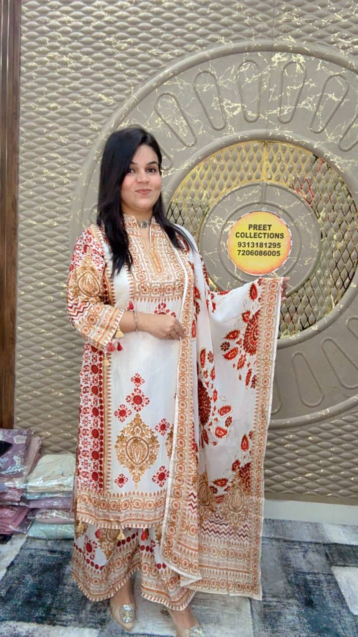Dopa Silk Floral Print Suit