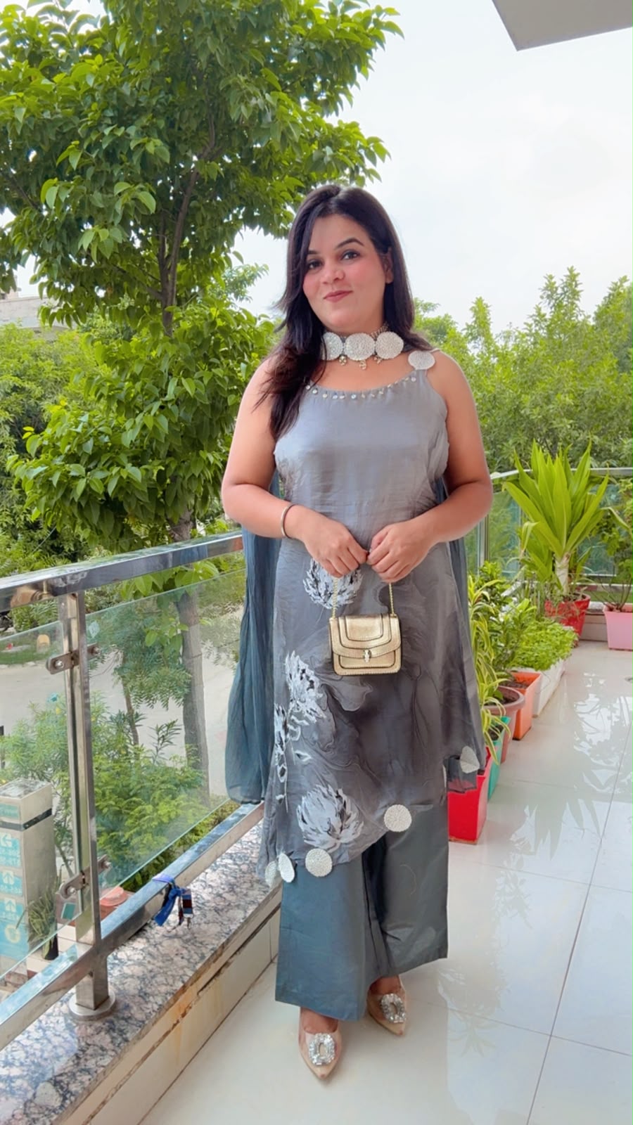 Dola Silk Grey Suit
