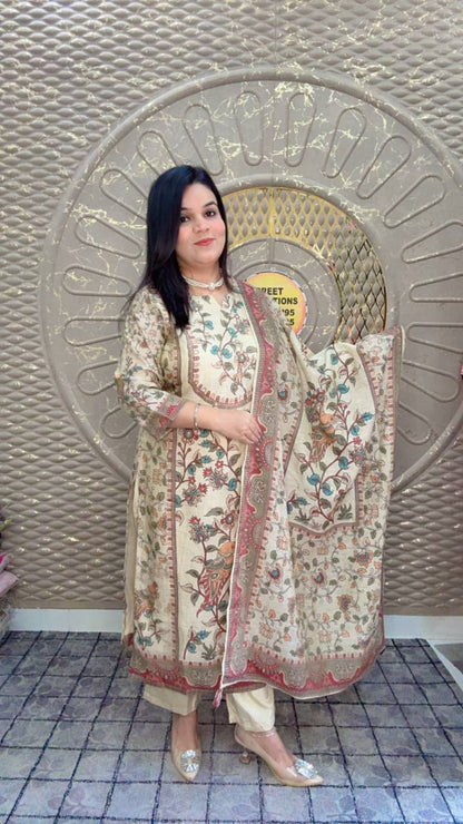 Chanderi Cotton Floral Suit