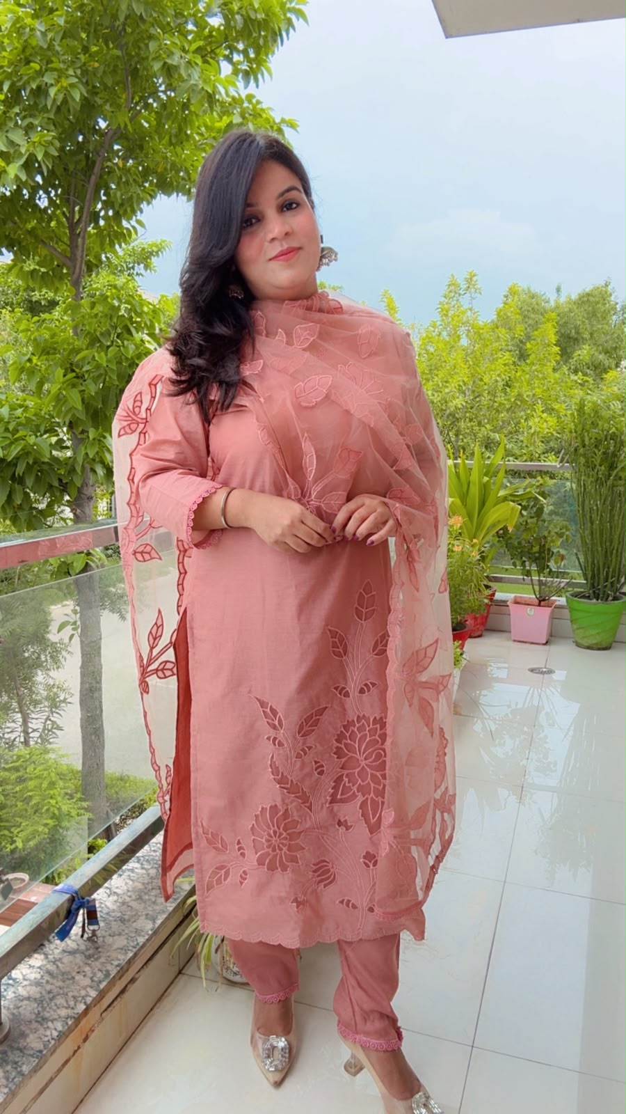 Peach cotton suit