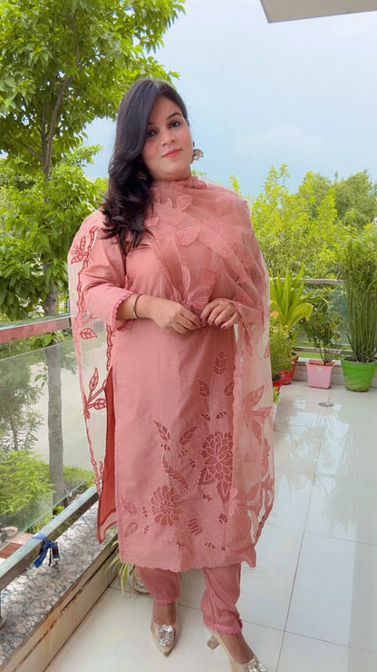 Peach cotton suit