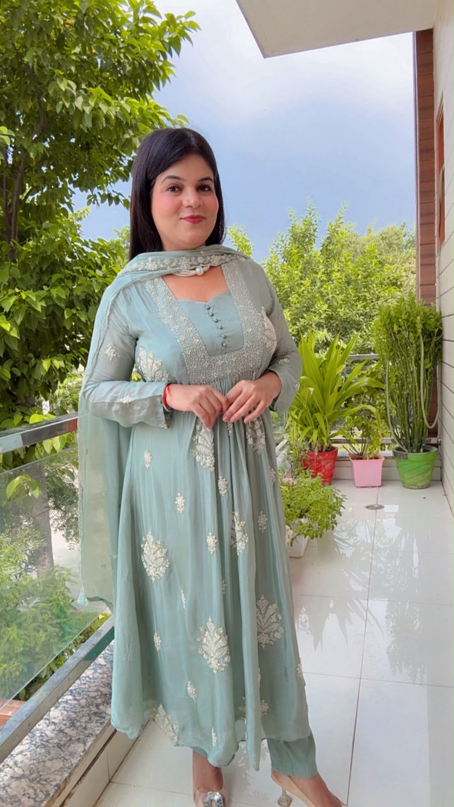 Sage Green Anarkali Suit