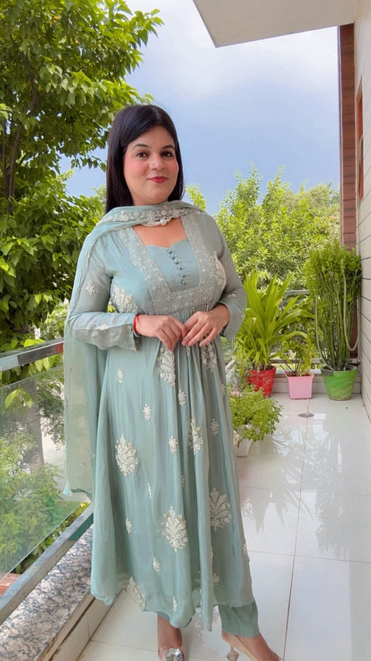 Sage Green Anarkali Suit