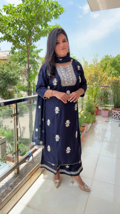 Navy Blue Kurta Set