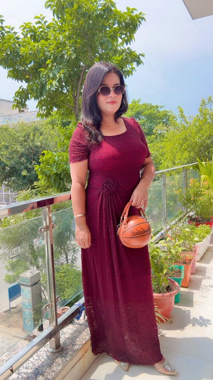 Pink Maroon Brown Maxi dresses
