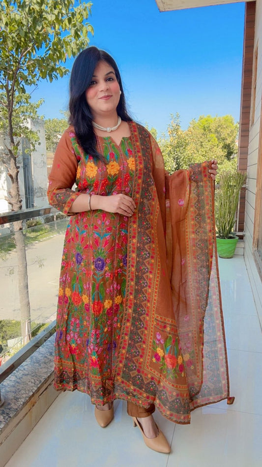 MULTICOLOR ANARKALI COTTON SUIT