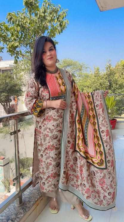 FLORAL PRINTED MUSLIN SUIT