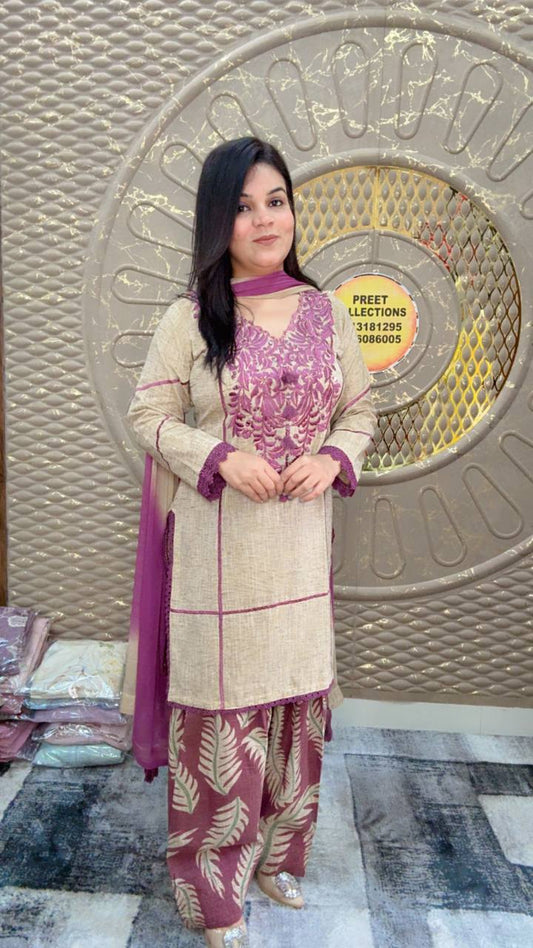 Khadi Cotton Pink Salwar Suit