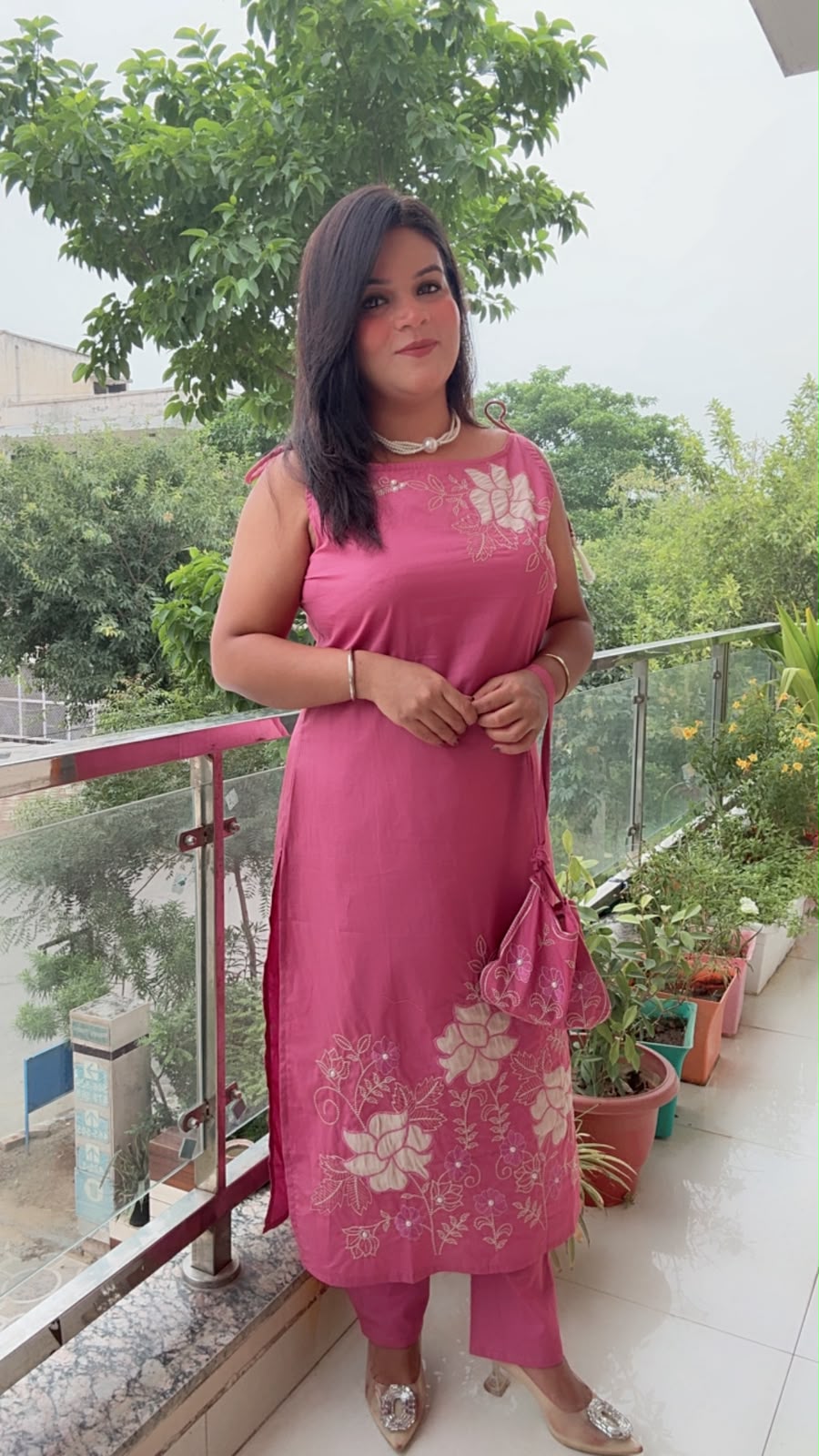 Pink Pure Cotton Suit