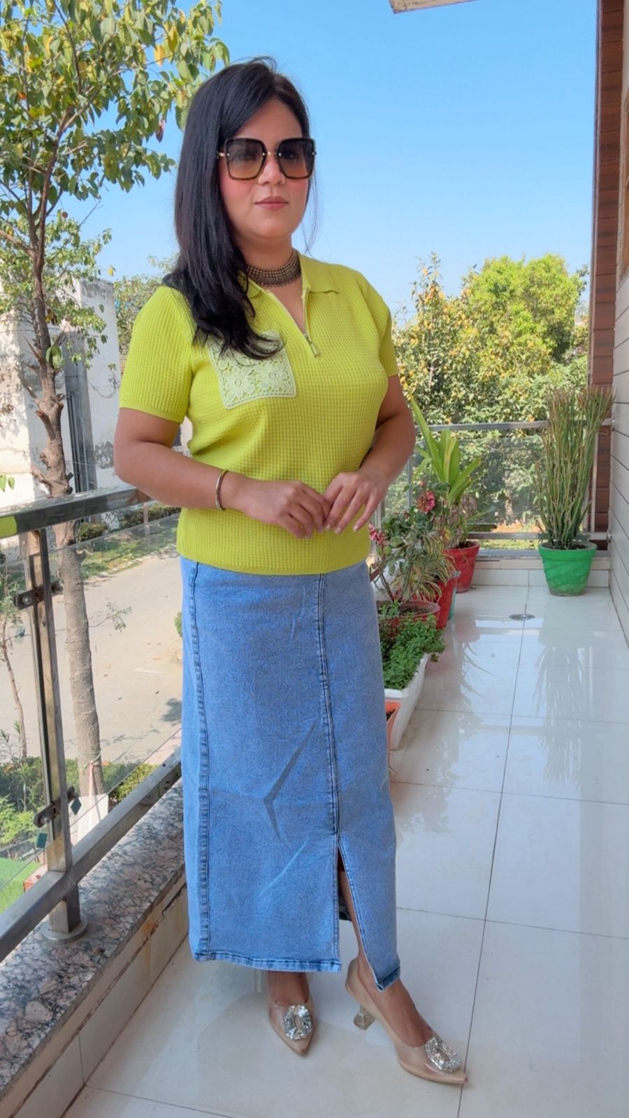 Top And Denim Long Skirt ✨️