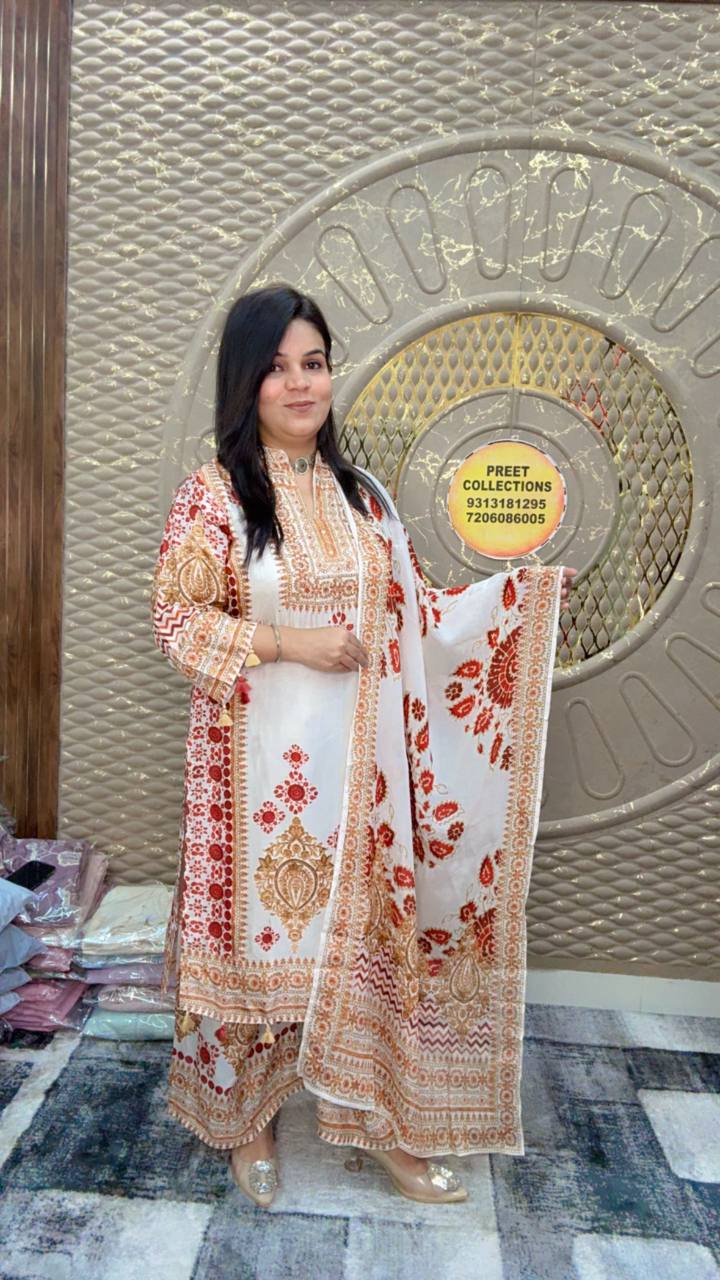 Dopa Silk Floral Print Suit