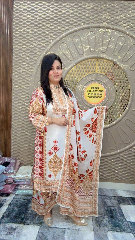 Dopa Silk Floral Print Suit