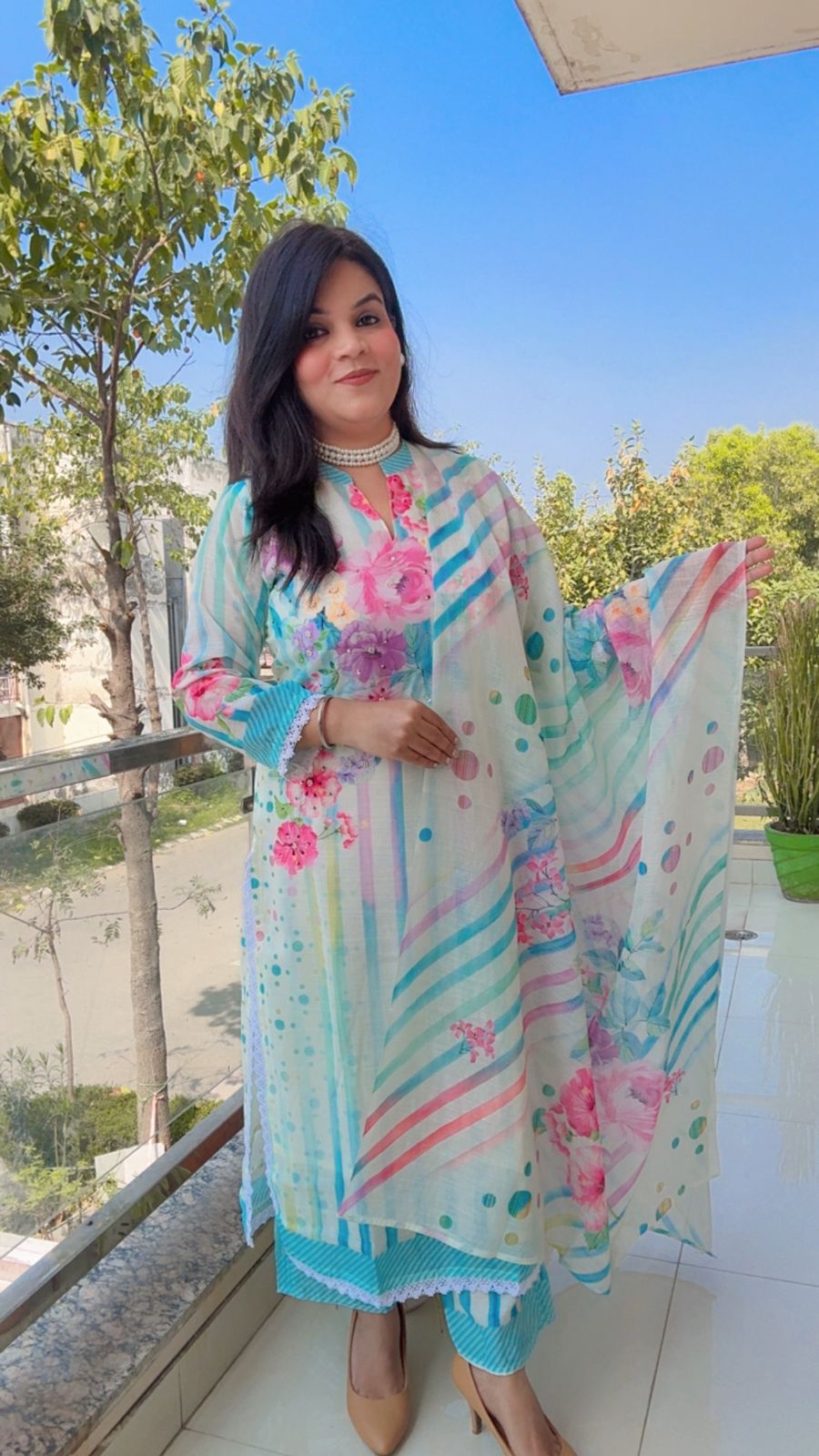 Multicolor Linen Three- Piece suit ✨️