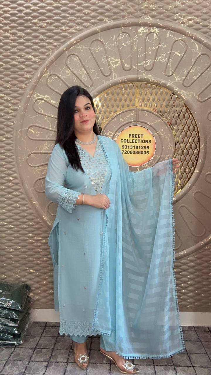 Light Blue Ethnic Kurta Set