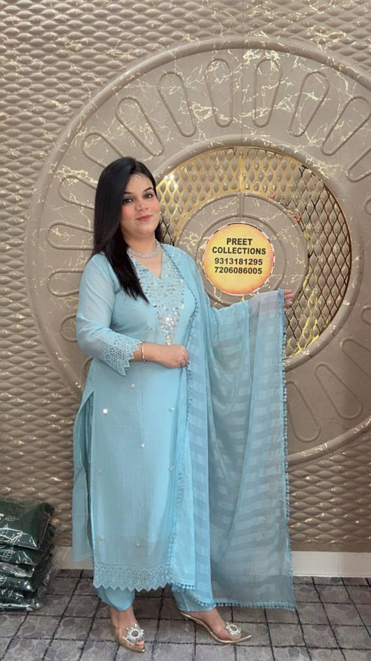 Light Blue Ethnic Kurta Set