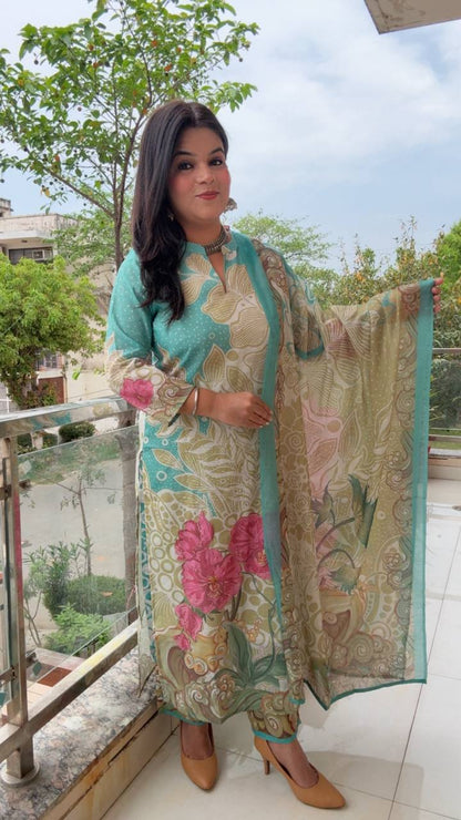 Pakistani-Style Linen Cotton Suit