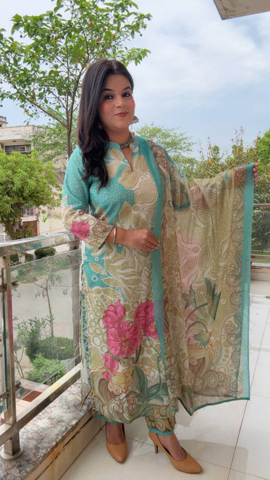 Pakistani-Style Linen Cotton Suit