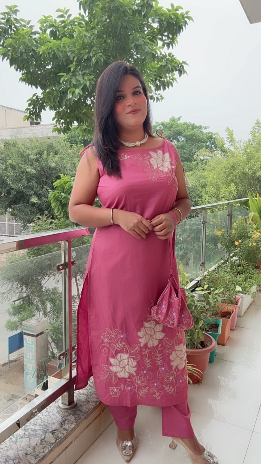 Pink Pure Cotton Suit