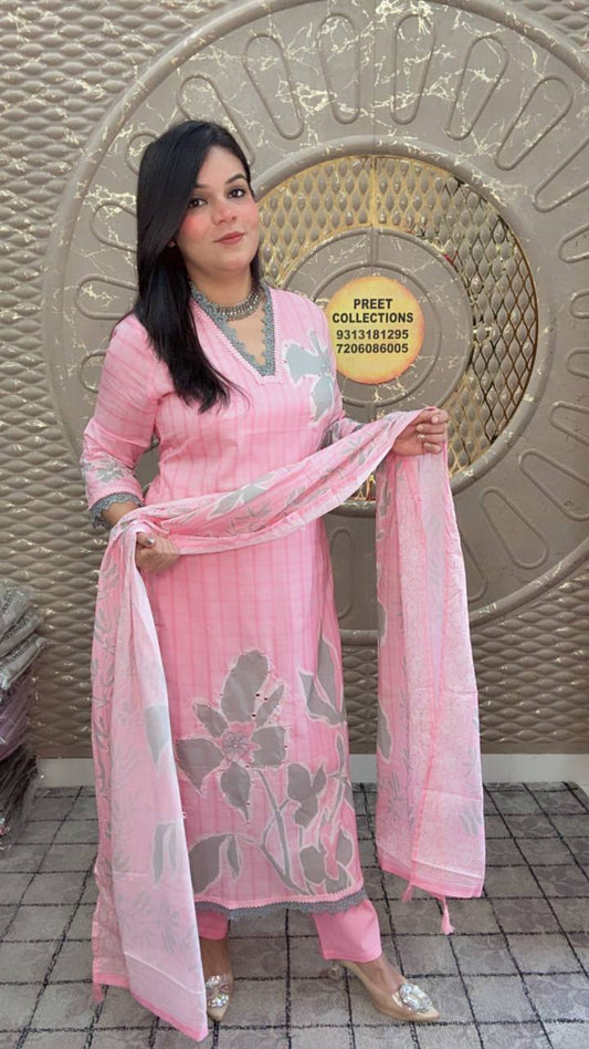 Cotton Printed Suit With Dupatta