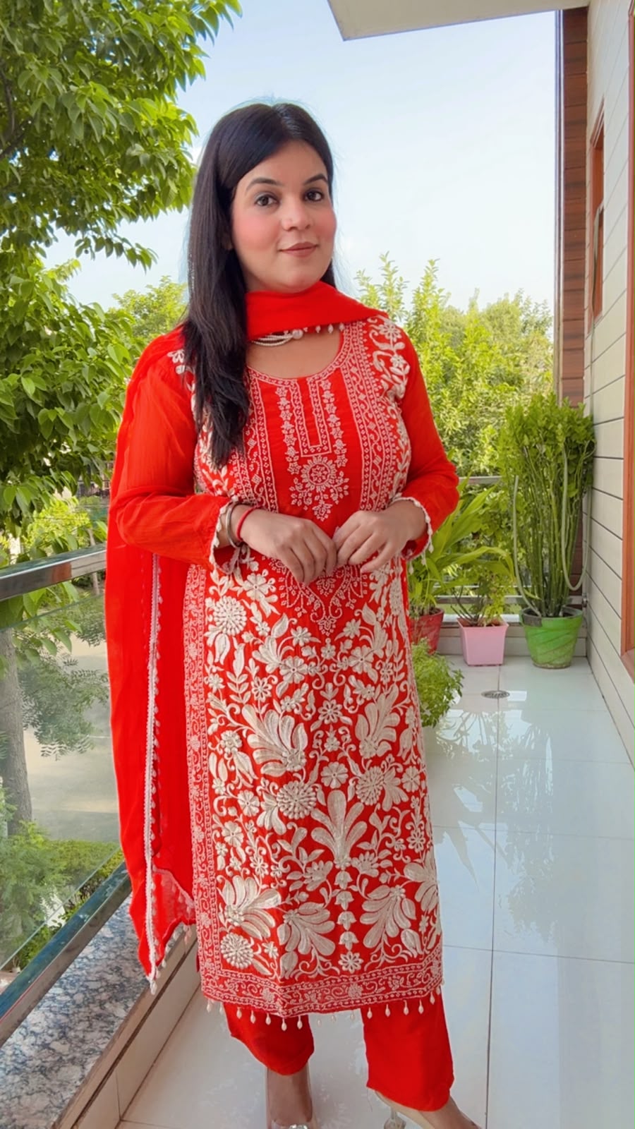 Bright Red Upada Suit Set
