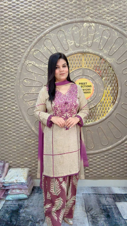 Khadi Cotton Pink Salwar Suit