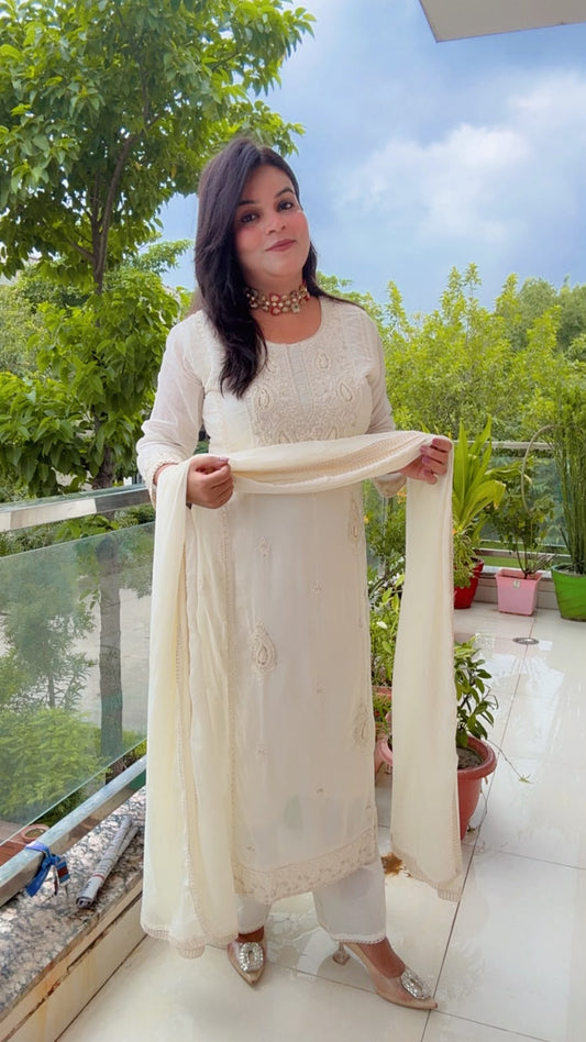 White Mal Cotton Suit