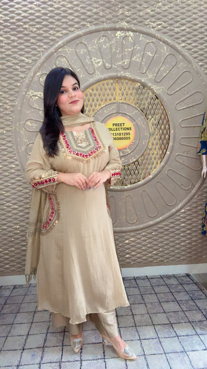 Beige Anarkali Suit