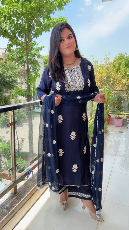 Navy Blue Kurta Set